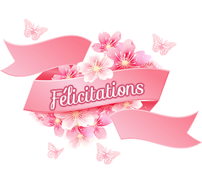 Gif animé félicitations ruban rose